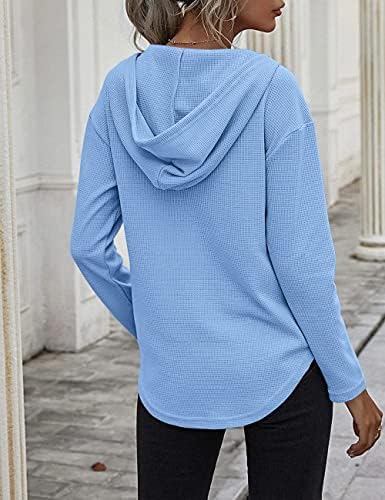 41yq6c1wcwl. ac .jpg Morhuduck Damen-Kapuzenpullover mit V-Ausschnitt, langärmelig, Tops mit Tasche, Kordelzug, Stretchmaterial, perfekt für