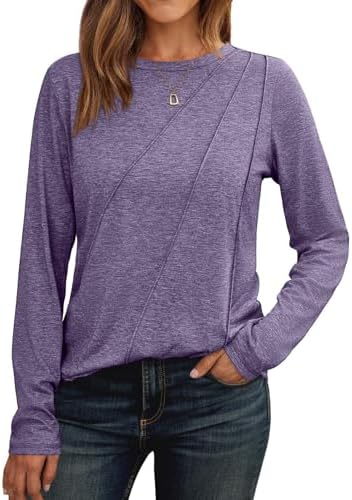 41ydv6oz1ll. ac 2.jpg Cuptacc Langarmshirt Damen Rundhalsausschnitt Chic Mit Falten OEKO-TEX STANDARD 100