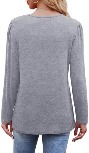 41yr i5ilyl. ac .jpg Cuptacc Damen Langarmshirt Rundhals Locker Oberteile Mit Knöpfen