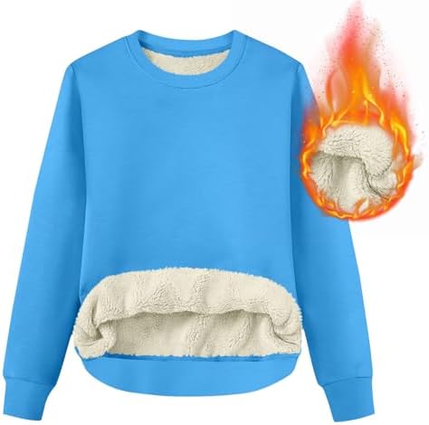 41zfbn1xbnl. ac .jpg RLEHJN Fleecepullover Damen WinterWarm Gefüttert mit Tasche