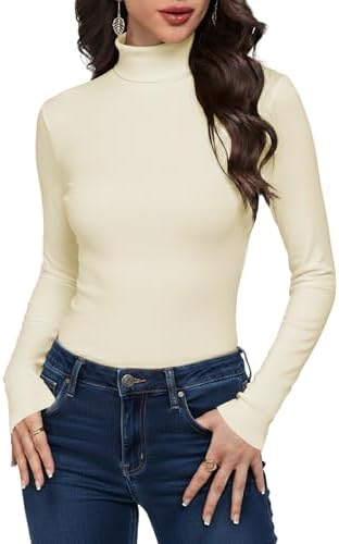 41apkp4fdl. ac 1.jpg Cuptacc Langarmshirt Pullover Damen Basic Einfarbig Slim Fit Home Freizeit