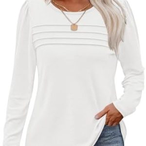 Damen Langarmshirt OEKO-TEX STANDARD 100 Herbst Winter Falten Sweatshirt Tops