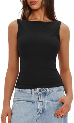 41cgtdl7i7l. ac .jpg Generisch Lässiges Tanktop für Damen zur perfekten Layering-Möglichkeit aus Rippstrick | Schmale Passform generisches D