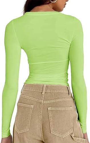 41cvu9gpzl. ac .jpg Cuptacc Damen Langarmshirt - Leichtgewichtig - Basic T-Shirt - Einfarbig - Langärmlige Oberteile - Damen Longsleeve Top