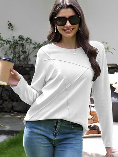 41droly90il. ac 2.jpg Cuptacc Langarmshirt Damen Rundhalsausschnitt Chic Mit Falten OEKO-TEX STANDARD 100