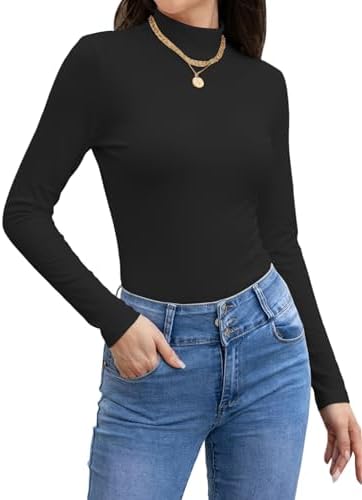 41drolx9wxl. ac 1.jpg Cuptacc Langarmshirt Pullover Damen Basic Einfarbig Slim Fit Home Freizeit
