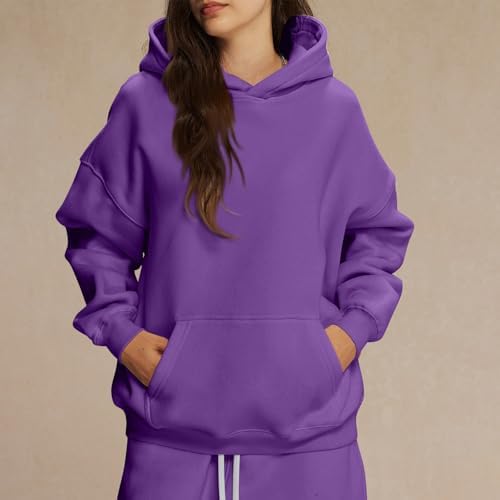 41e5vrjtmyl. ac .jpg Generisch Lässige Leichte Jogginganzug Damen Loose Fit Sport Kapuzenpullover Oversize Langarm Gelb Groß Kleiner Standard