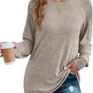 XIEERDUO Warme Pull overschritteln Damen Sweatshirt Herbst Winter | XIEERDUO Plissiert Langarm Pullover Damen Sweatshir