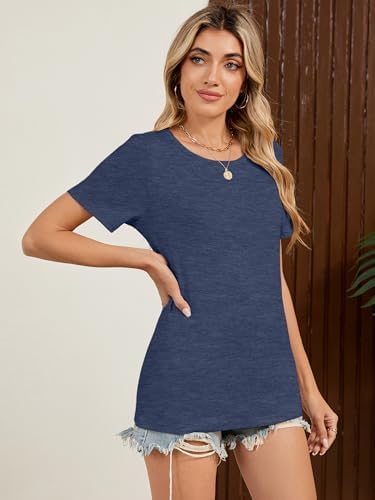 41fuvf4jx3l. ac .jpg YGOODM Damen 3er Pack Kurzarm Sommer T-Shirts Basic Rundhalsausschnitt