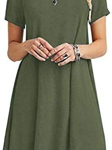 MOLERANI Damen Sommerkleider OEKO-TEX STANDARD 100 Casual T-Shirt Kurzarm Strandkleid Loose Swing