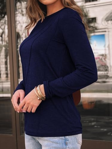 41g3evn8d3l. ac 2.jpg Cuptacc Langarmshirt Damen Rundhalsausschnitt Chic Mit Falten OEKO-TEX STANDARD 100