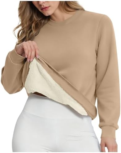 41gcv3gxpnl. ac .jpg RLEHJN Fleecepullover Damen WinterWarm Gefüttert mit Tasche