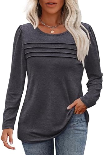 41gh74nihl. ac .jpg Cuptacc Damen Langarmshirt Rundhals Locker Oberteile Mit Knöpfen