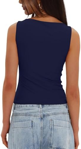 41gkdrbsrjl. ac .jpg Generisch Lässiges Tanktop für Damen zur perfekten Layering-Möglichkeit aus Rippstrick | Schmale Passform generisches D