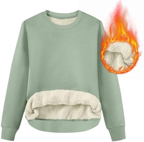 41hrdcfqyl. ac .jpg RLEHJN Fleecepullover Damen WinterWarm Gefüttert mit Tasche