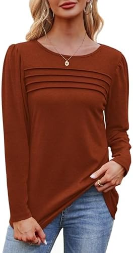 41iktzxlxcl. ac .jpg Cuptacc Damen Langarmshirt Rundhals Locker Oberteile Mit Knöpfen