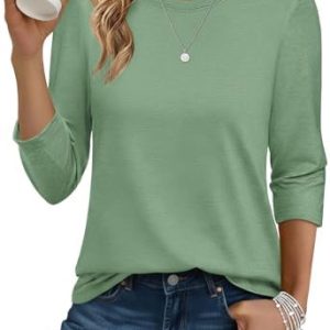 Cuptacc Damen Rundhals Langarmshirt Einfarbig Weich Komfortabler Pullover Für Home Freizeit Und Unterwegs