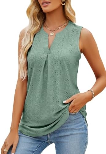 41jh2lnjavl. ac .jpg TrendiMax Global Recycled Standard Damen Casual Tank Top Lang V Ausschnitt Sommer Tunika