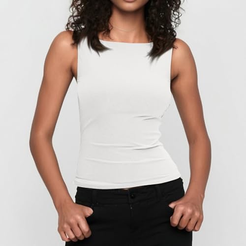 41jqycvn9 l. ac .jpg Generisch Lässiges Tanktop für Damen zur perfekten Layering-Möglichkeit aus Rippstrick | Schmale Passform generisches D