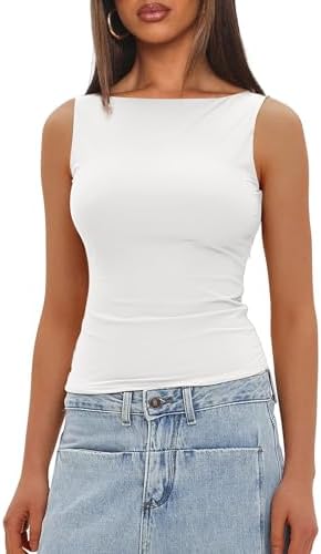 41jfdypcazl. ac .jpg Generisch Lässiges Tanktop für Damen zur perfekten Layering-Möglichkeit aus Rippstrick | Schmale Passform generisches D
