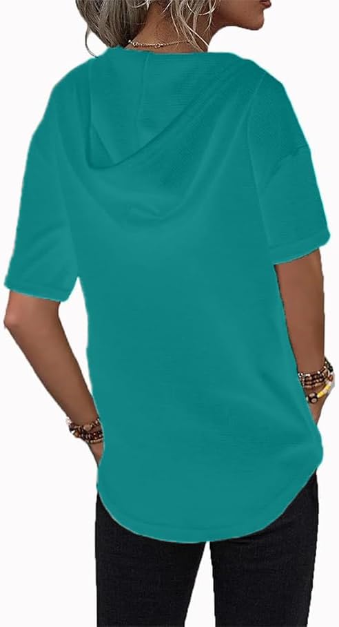 41l3zh9zmnl. ac .jpg Cuptacc Einfarbigen Hoodie für Damen OEKO-TEX STANDARD 100 Langarm Sweatshirt V-Ausschnitt Drawstring Top