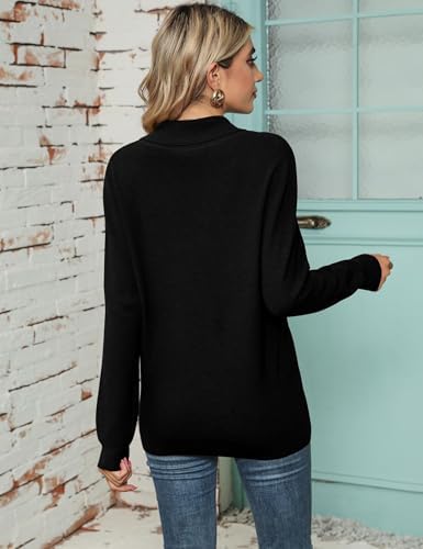 41ldr 7tndl. ac .jpg Cuptacc Damen Sweater Pullover Elegant Gestrickt V-Ausschnitt Langarm Kragen Einfarbig