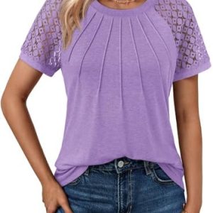 Cuptacc Damen Kurzarm Bluse Sommer Top Elegant OEKO-TEX STANDARD 100