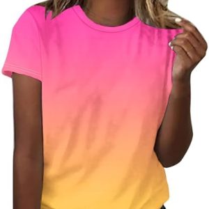 EMATOP Tie Dye T-Shirt DamenBasic Lässige Bluse Sommer Look | EMATOP Tie Dye T-Shirt DamenWeich Baumwolle Lässige Tunik