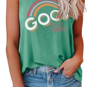 Cuptacc Tank Top Damen Sommer Tops Rundhals Drucken Ärmellose T-Shirts für Frauen Locker OEKO-TEX STANDARD 100