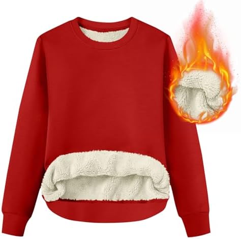 41mqzdsfcul. ac .jpg RLEHJN Fleecepullover Damen WinterWarm Gefüttert mit Tasche