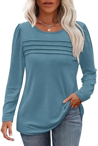 41n 8rkraal. ac .jpg Cuptacc Damen Langarmshirt Rundhals Locker Oberteile Mit Knöpfen