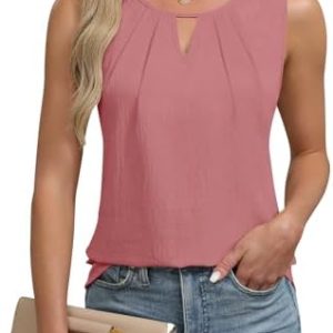 **Vorvowry Elegant Sommer Tank Top Damen Runder V-Ausschnitt Trägerlos Tunika** | **Vorvowry Damen Sexy Sommer Runder V