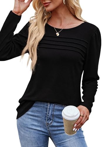 41nx8feornl. ac .jpg Cuptacc Damen Langarmshirt Rundhals Locker Oberteile Mit Knöpfen