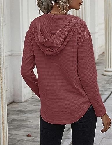 41o8ivfhjcl. ac .jpg Morhuduck Damen-Kapuzenpullover mit V-Ausschnitt, langärmelig, Tops mit Tasche, Kordelzug, Stretchmaterial, perfekt für