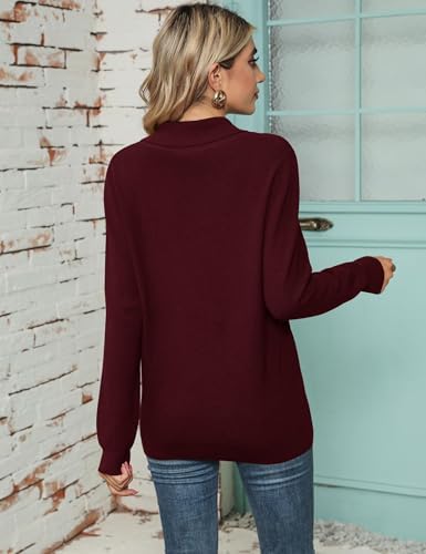 41pnohtdeul. ac .jpg Cuptacc Damen Sweater Pullover Elegant Gestrickt V-Ausschnitt Langarm Kragen Einfarbig