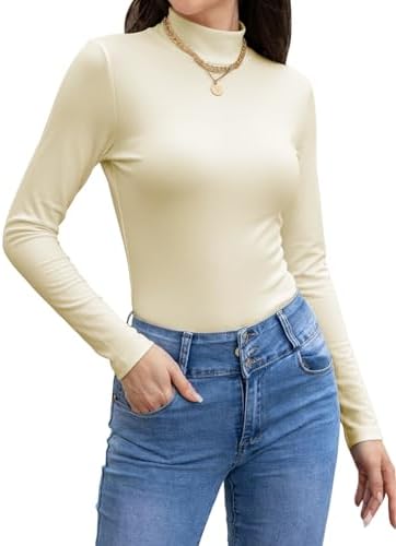 41rby1otezl. ac 1.jpg Cuptacc Langarmshirt Pullover Damen Basic Einfarbig Slim Fit Home Freizeit