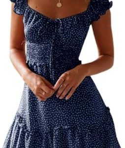 Imily Bela Sommerkleid Elegant A-Linie Minikleid mit Rüschen Global Recycled Standard Imily Bela Damen Strandkleid Eleg