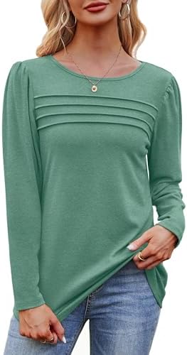 41skc08vsxl. ac .jpg Cuptacc Damen Langarmshirt Rundhals Locker Oberteile Mit Knöpfen