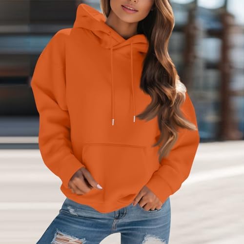 41sowuwl0hl. ac .jpg Generisch Lässige Leichte Jogginganzug Damen Loose Fit Sport Kapuzenpullover Oversize Langarm Gelb Groß Kleiner Standard