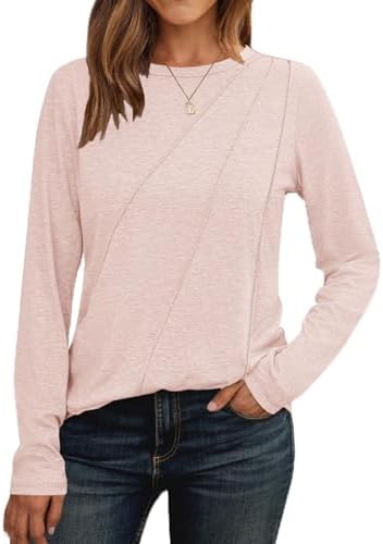 41sqmuv6r7l. ac 2.jpg Cuptacc Langarmshirt Damen Rundhalsausschnitt Chic Mit Falten OEKO-TEX STANDARD 100