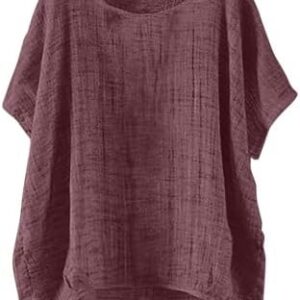 Vintage Leichte Bluse für Damen - Oversized Oversichtlich Bequeme Lässige Bluse in Leinenfarbe |Oversized Leinenbluse fü