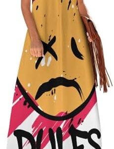 AILLOSA Damen Halter Knöchellanges Summerkleid Ohne Arme für Sommerfreizeit