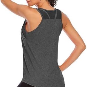 Nekosi Damen Yoga Fitness Tank Top - Mesh Ärmelloses Training-Shirt für Jogging und Running - Sportbekleidung der Locke