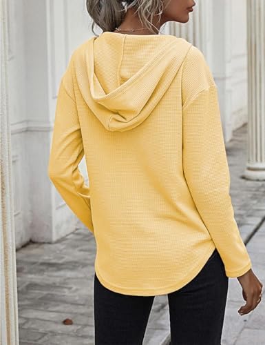 41tj5sracsl. ac .jpg Cuptacc Einfarbigen Hoodie für Damen OEKO-TEX STANDARD 100 Langarm Sweatshirt V-Ausschnitt Drawstring Top