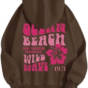 COOfhhc Damen Light Hearted Oversize Hooded Sweatshirt Herbst Mode