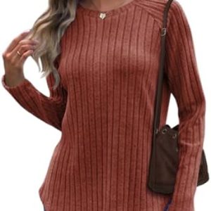 Cuptacc Elegant Pullover Damen Herbst Tunika OEKO-TEX STANDARD 100 Rundhals Top Langarmshirt