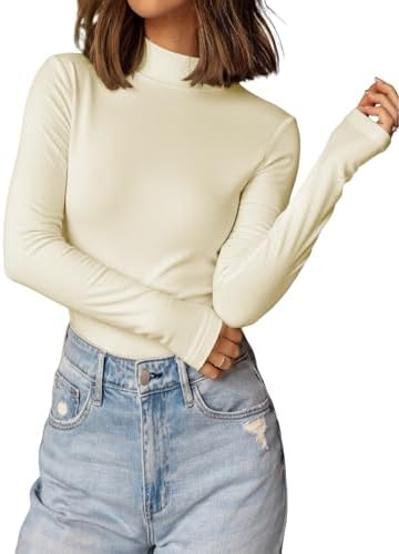 41uuie4ebbl. ac 1.jpg Cuptacc Langarmshirt Pullover Damen Basic Einfarbig Slim Fit Home Freizeit