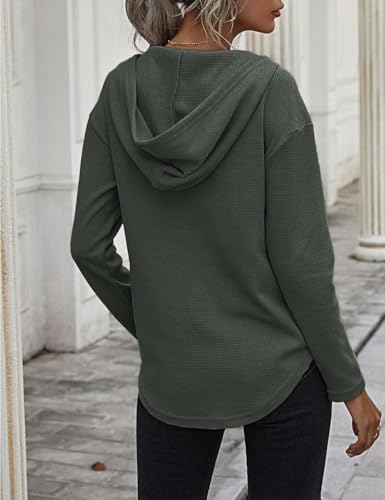 41vquzfx2l. ac .jpg Morhuduck Damen-Kapuzenpullover mit V-Ausschnitt, langärmelig, Tops mit Tasche, Kordelzug, Stretchmaterial, perfekt für