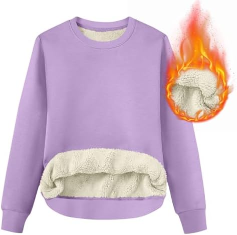 41vrsevexkl. ac .jpg RLEHJN Fleecepullover Damen WinterWarm Gefüttert mit Tasche