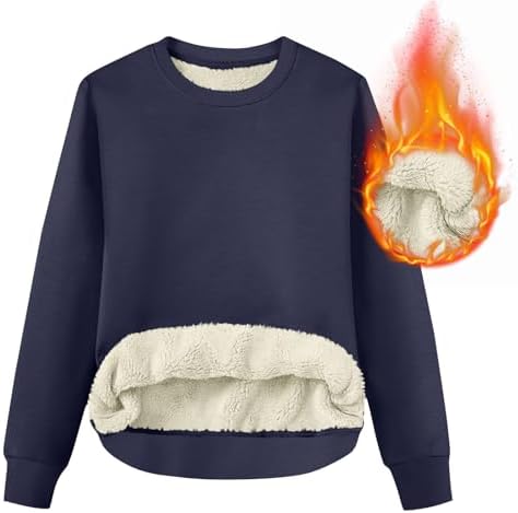 41w1mr altl. ac .jpg RLEHJN Fleecepullover Damen WinterWarm Gefüttert mit Tasche